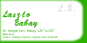 laszlo babay business card